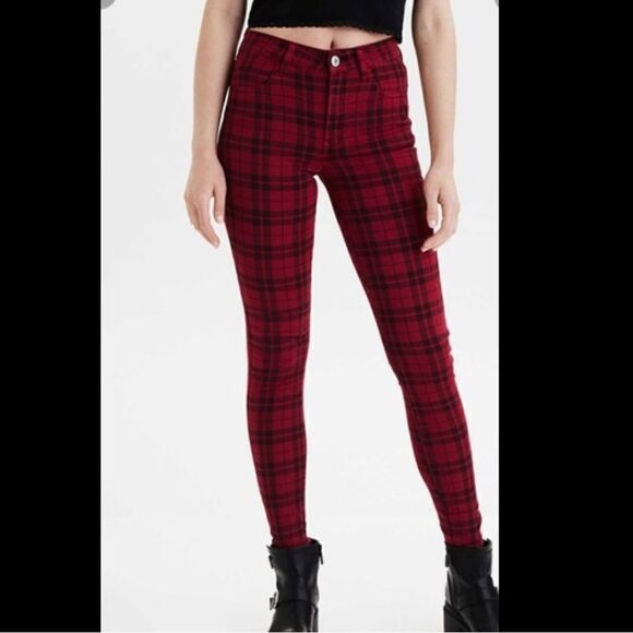 AMERICAN EAGLE Hi-Rise Jegging Plaid - Picture 1 of 14